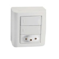 Conjunto 2 Interruptores E 1 Tomada 10a Tramontina Lizflex Branco