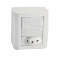 Conjunto 2 Interruptores E 1 Tomada 10a Tramontina Lizflex Branco