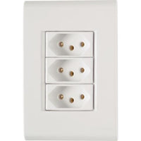 Conjunto 3 tomadas 2p+t 20a 250v liz tramontina branco