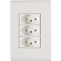 Conjunto 3 tomadas 2p+t 20a 250v liz tramontina branco