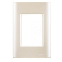 Placa 4x2 com 3 postos Tramontina linha Giz pérola com suporte