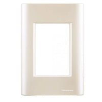 Placa 4x2 com 3 postos Tramontina linha Giz pérola com suporte