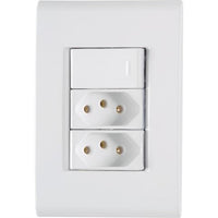 Conjunto 1 Interruptor Simples E 2 Tomadas 10a Tramontina Liz