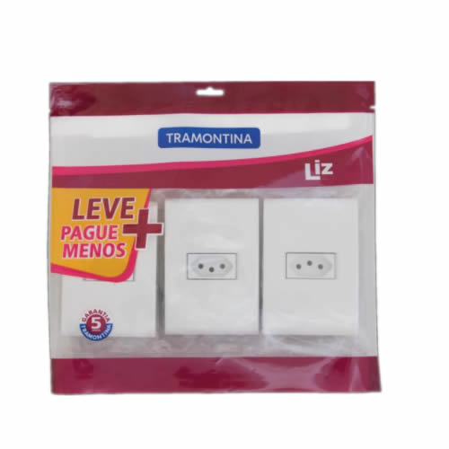 TRAMONTINA LIZ 3 CJ 1 TOMADA 2P+T 10A/250V