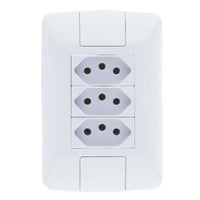 Conjunto 3 Tomadas 2 Polos 10a 250v Tramontina Aria Branco