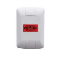 Conjunto 1 Tomada 2 Polos 20A 250V Aria Vermelha Tramontina