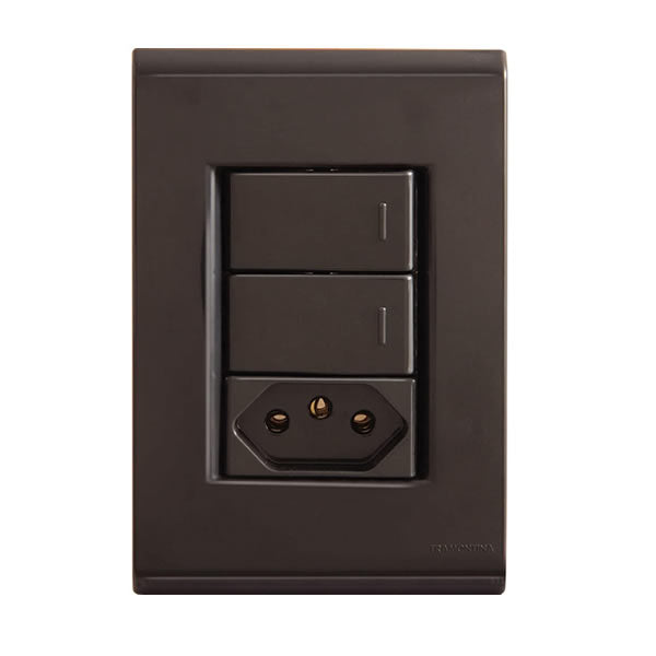 Conjunto Interruptor Simples Tramontina 2 Teclas 10a 250v
