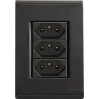 Conjunto 3 Tomadas 2p+t 10a 250v Grafite Tramontina