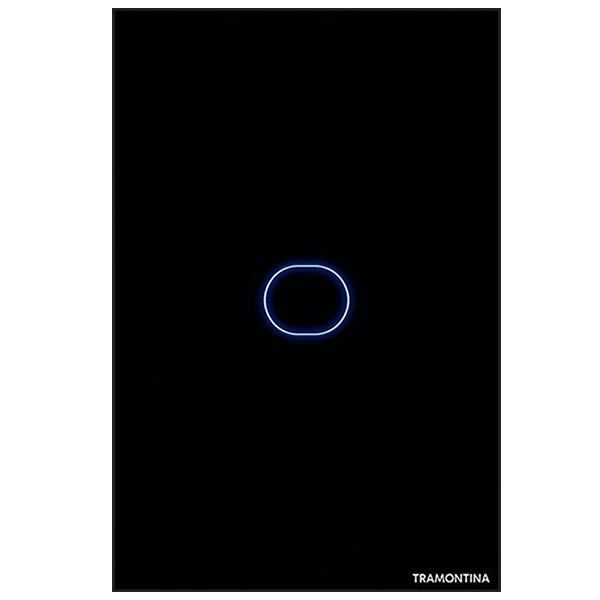 Interruptor Smart 1 Tecla Touch Bivolt Preto Tramontina Wi-Fi Alexa