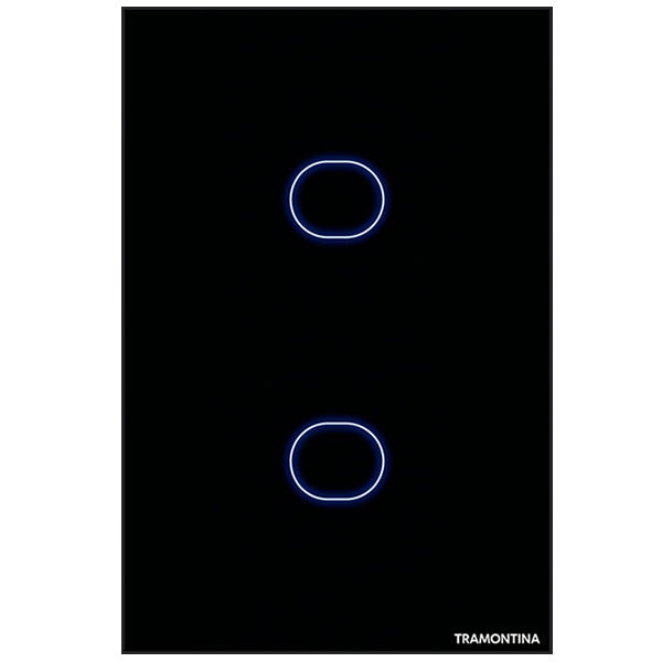 Interruptor Smart 2 Teclas Touch Bivolt Preto Tramontina