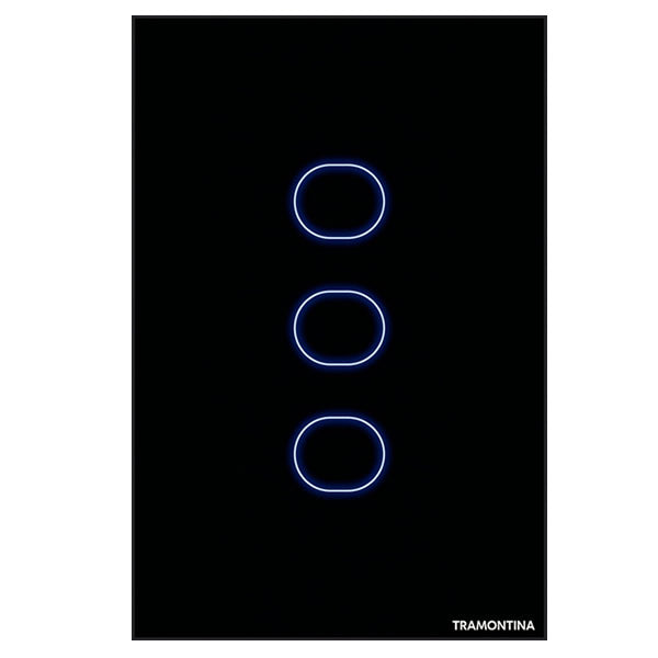 Interruptor 3 Teclas Touch Smart Wi-Fi Bivolt Preto Tramontina
