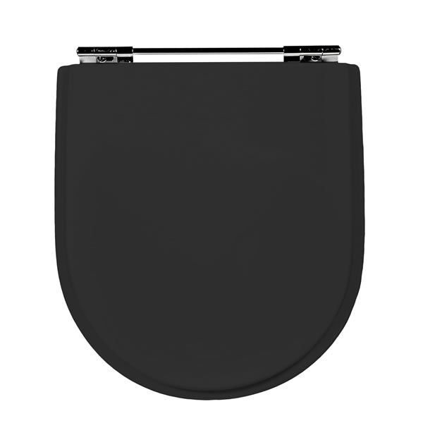Assento Sanitário Sicmol MDF Laqueado Calypso Preto Ferragem Cromada