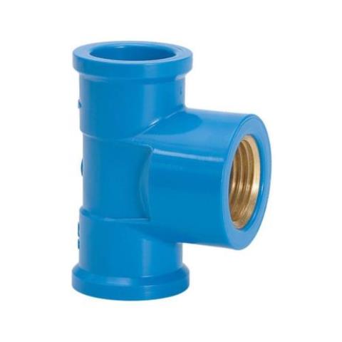 Tê Soldável Amanco Com Bucha De Latão 20mm X 1/2 Polegada