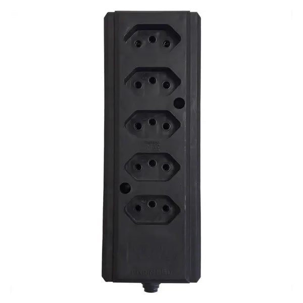 TOMADA BARRA HERCULES 2P+T10A QUINTUPLA PRETA