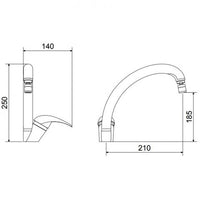 Misturador Monocomando Para Balcão Meber 7001 C55 Aa Bl
