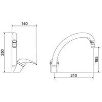 Misturador Monocomando Para Balcão Meber 7001 C55 Aa Bl