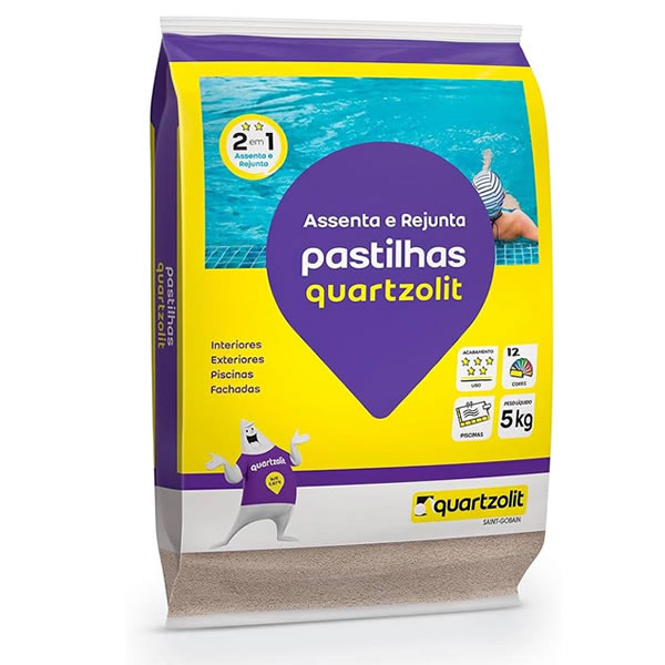 ARGAMASSA COLANTE QUARTZOLIT P/PASTILHA VIDRO 5KG BRANCA