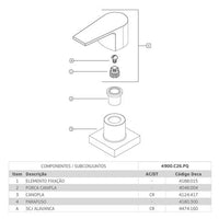 Acabamento para Registro 1/2, 3/4 e 1 Pequeno Level Cromado Deca M