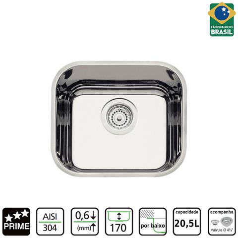 Cuba Aço Inox Retangular 40x34 Alto Brilho Tramontina