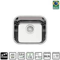 Cuba Aço Inox Retangular 40x34 Alto Brilho Tramontina