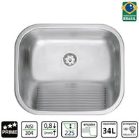 Cuba De Embutir Tramontina Inox 50x40cm 34l Acetinado