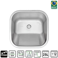 Cuba De Encaixe Tramontina Em Aço Inox 40x40cm Acetinado