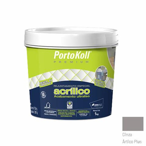Rejunte Acrílico Portokoll Cinza Ártico Plus 1kg