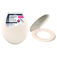 Assento Sanitário Almofadado Oval Classic Bege Atlas