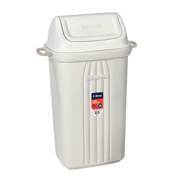 Lixeira Basculante 30L Branca Atlas