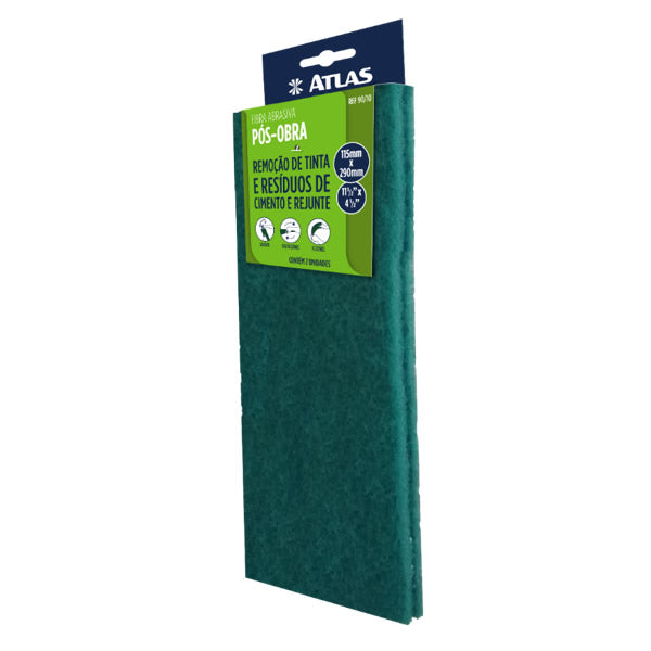Fibra Abrasiva Para Limpeza Pós-Obra Atlas 115x290mm 2 Unidades