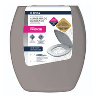 Assento Sanitário Almofadado Quadrado Cinza Atlas