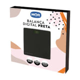 Balança Digital Mor Preta 180kg Vidro Temperado
