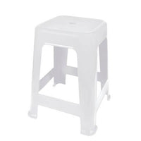Banqueta Plástica Quadrada Mor 45cm Empilhável Branca