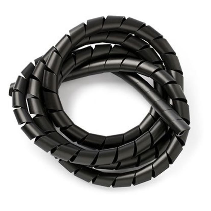 Organizador De Fios Espiral Japonês Preto 1 Metro Overtime