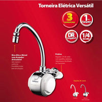 Torneira Elétrica Lorenzetti Versátil 3T Cromada 220V 5500W