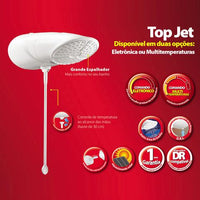 Ducha Lorenzetti Top Jet Eletrônica 7500W 220V com Haste