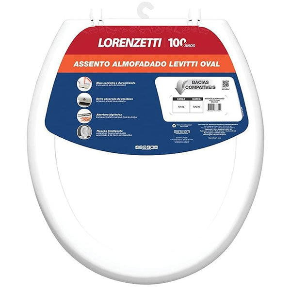 Assento Sanitário Almofadado Oval Branco Lorenzetti