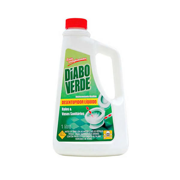 Desentupidor Líquido Diabo Verde Para Pias E Ralos 1l