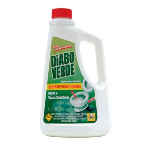 Desentupidor Diabo Verde 1L para Pias, Ralos e Vasos Sanitários