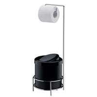 Suporte Para Papel Higiênico Com Lixeira 5L Future Preta