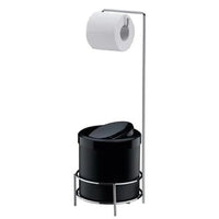 Suporte Para Papel Higiênico Com Lixeira 5L Future Preta