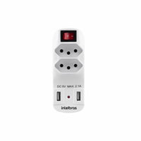 Adaptador Intelbras Eac 1002 Com 2 Tomadas E 2 Portas Usb