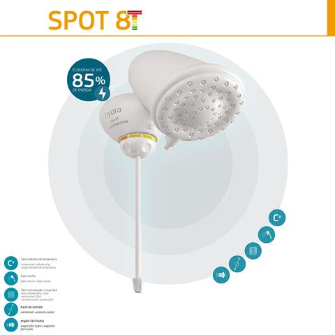 Ducha Elétrica Hydra Spot 8T 6800W 220V Branca