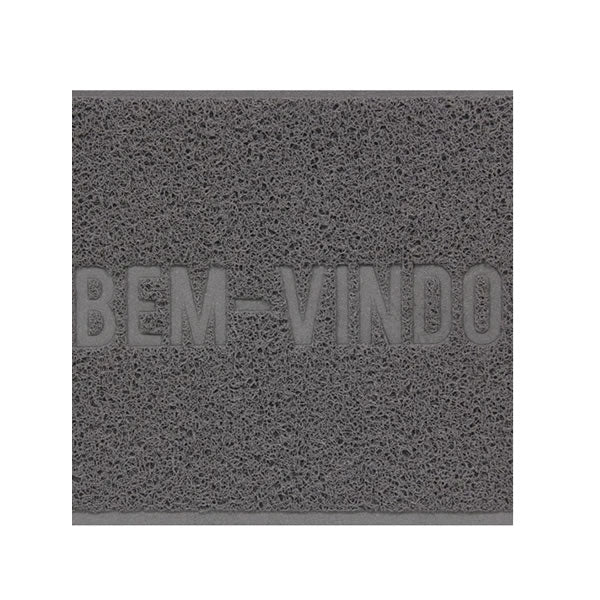 Capacho Vinílico Uzoo Color Block Bem Vindo Cinza 60x40cm Komlog