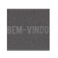 Capacho Vinílico Uzoo Color Block Bem Vindo Cinza 60x40cm Komlog