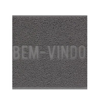 Capacho Vinílico Uzoo Color Block Bem Vindo Cinza 60x40cm Komlog