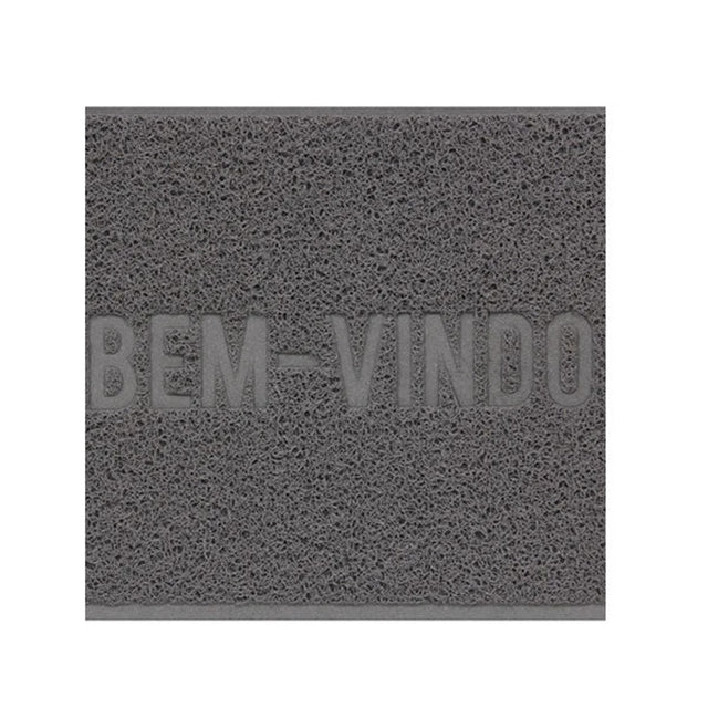 Capacho Vinílico Uzoo Color Block Bem Vindo Cinza 60x40cm Komlog
