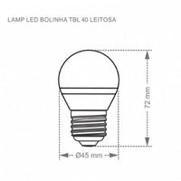 Lampada Led Bolinha Taschibra Tbl40 Leitosa 48w 2700k