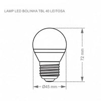 Lampada Led Bolinha Taschibra Tbl40 Leitosa 48w 2700k