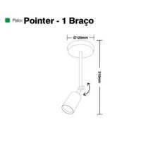 Plafon Pointer Taschibra 1xe27 Preto 16x16x34cm